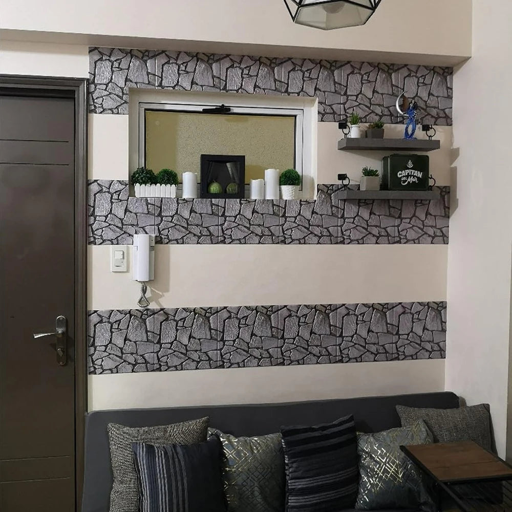 Self Adhesive Tile Wall Sticker Home Decor 3D PVC Brick Sticker Wall Decor For Kitchen Cupboard Bathroom Waterproof Wallpaper