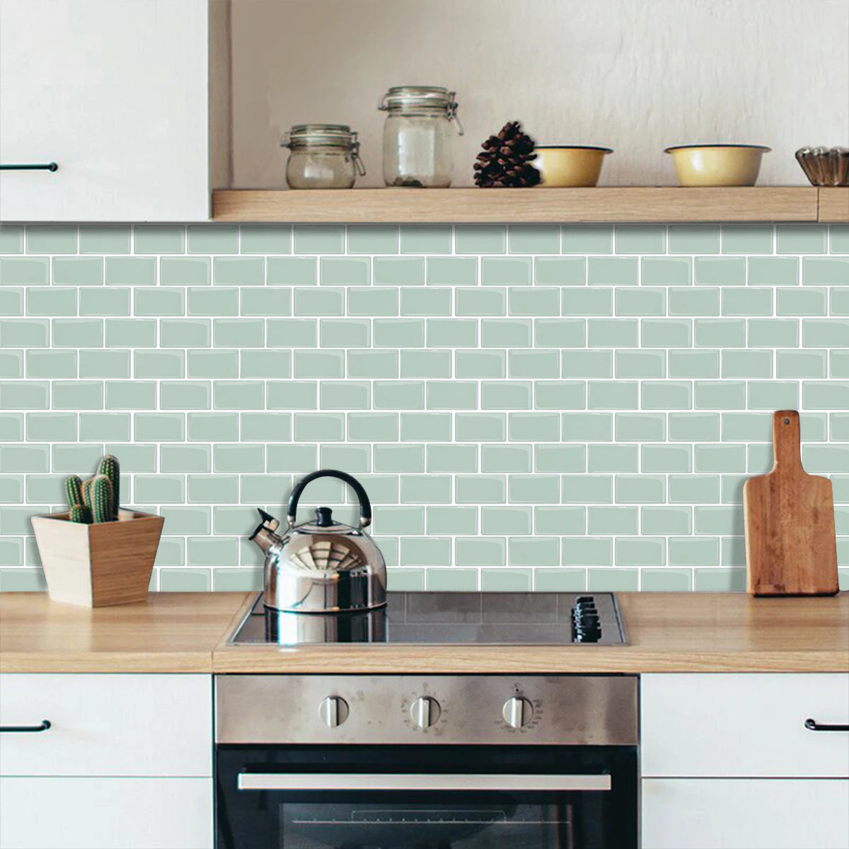 Dán Tường Backsplash 3D Metro Hiện Đại 12x12 Inch Tự Dính