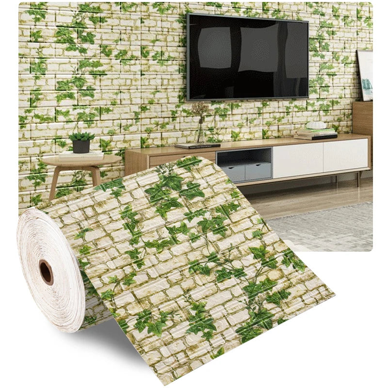 Gach Op Tuong Gia 3D Foam Dinh 10M Trang Tri Phong Khach