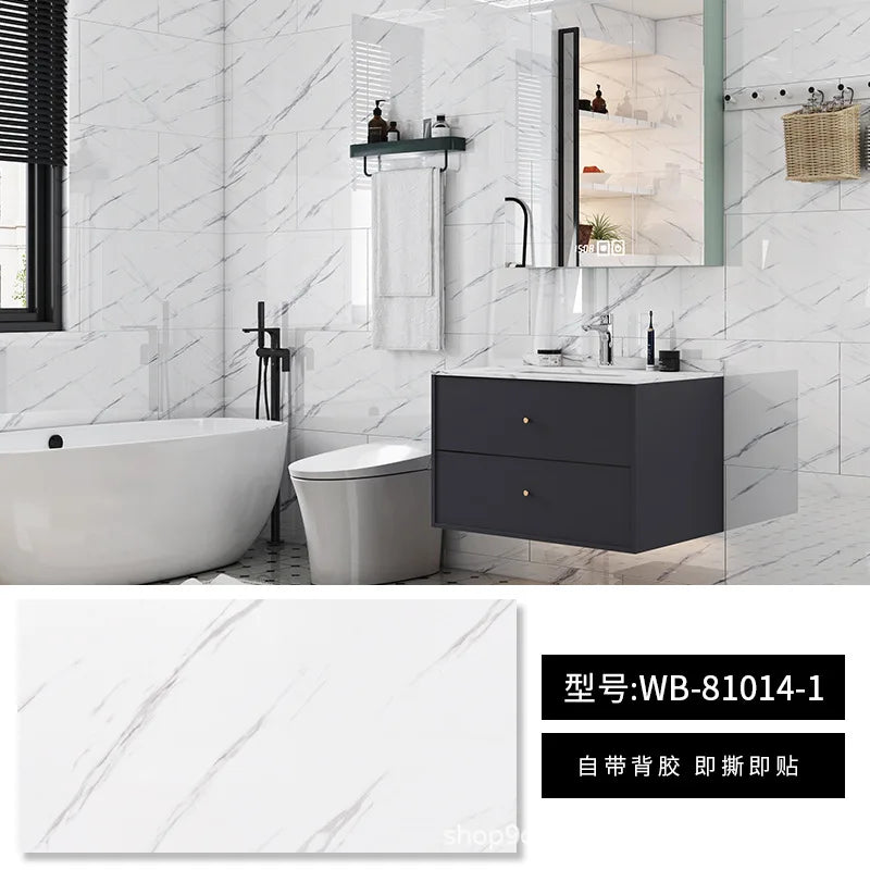 Nẹp Tường Nhôm Tự Dán 30x60cm Vân Đá Gỗ Chống Thấm