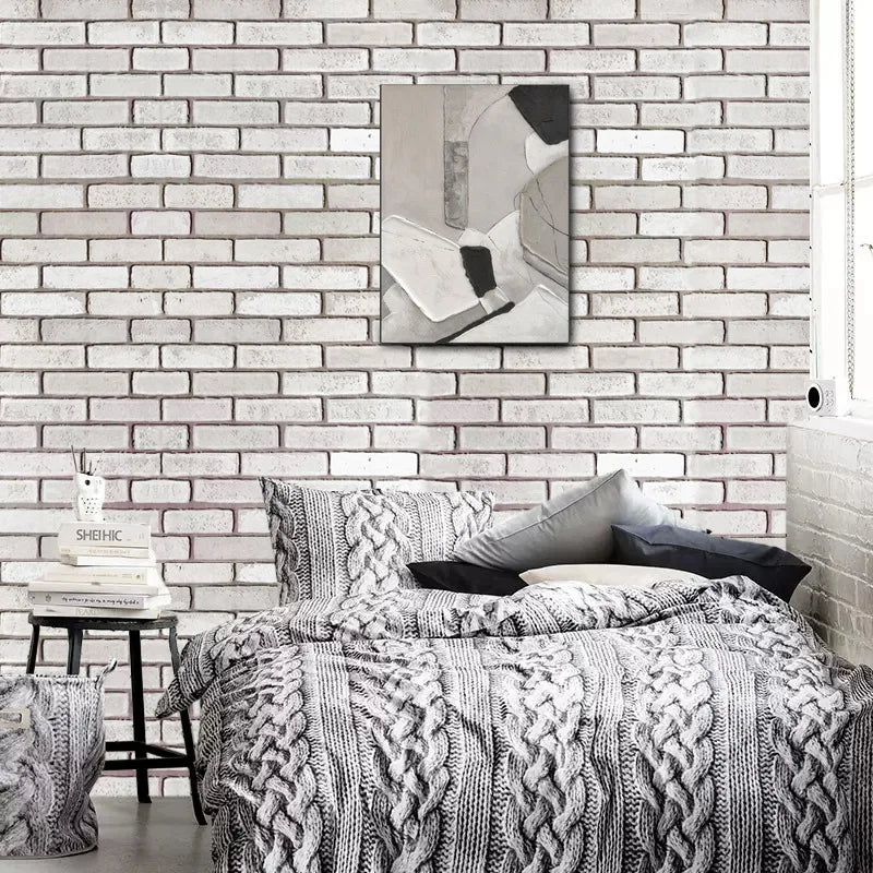 Waterproof Brick Texture Wall Panels, Retro Self-Adhesive Wallpaper for Kitchen Bathroom Cafe Peel & Stick Wall Covering