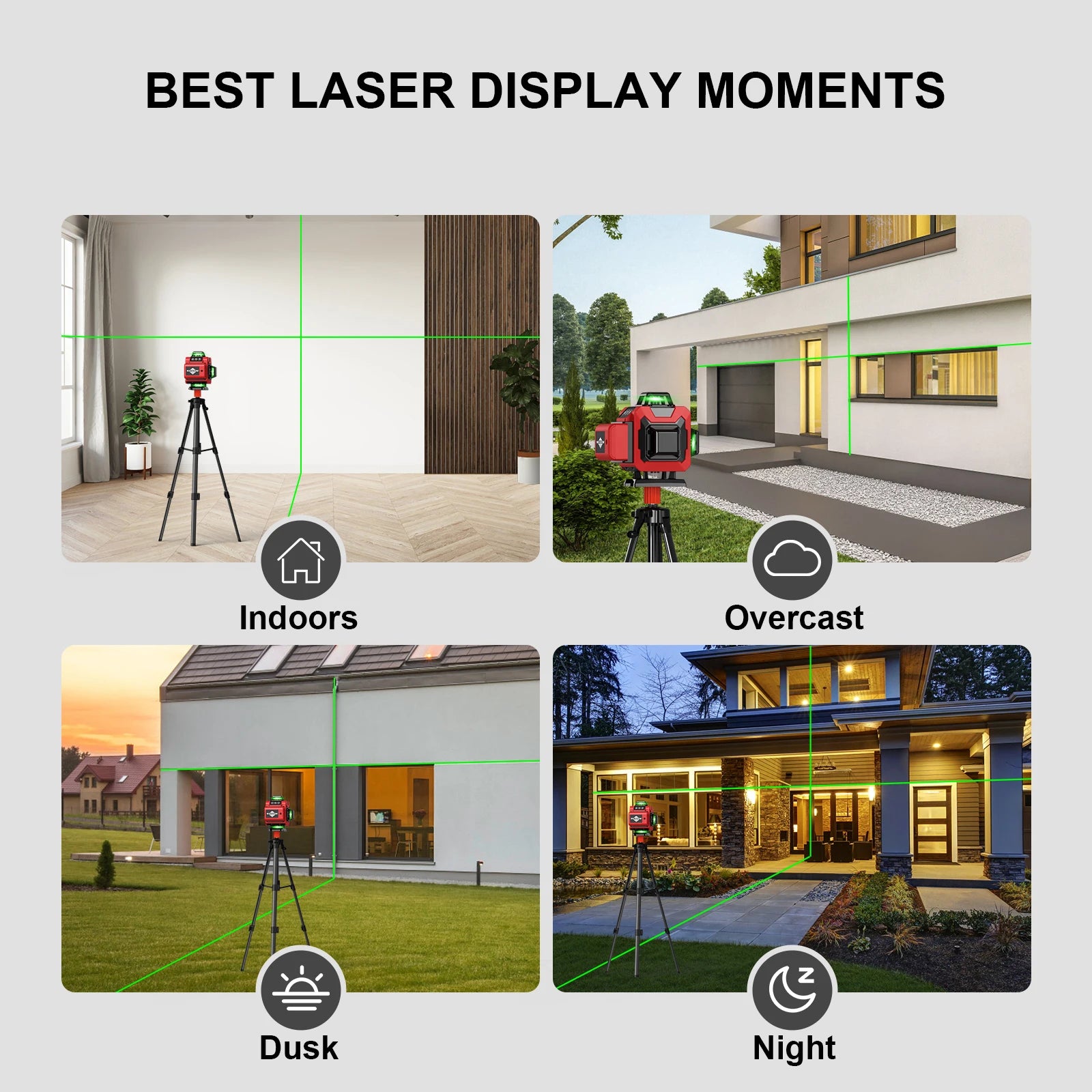 Weiddw Laser Level 4D 16 Dòng 360 Độ Xanh Cho Xây Dựng