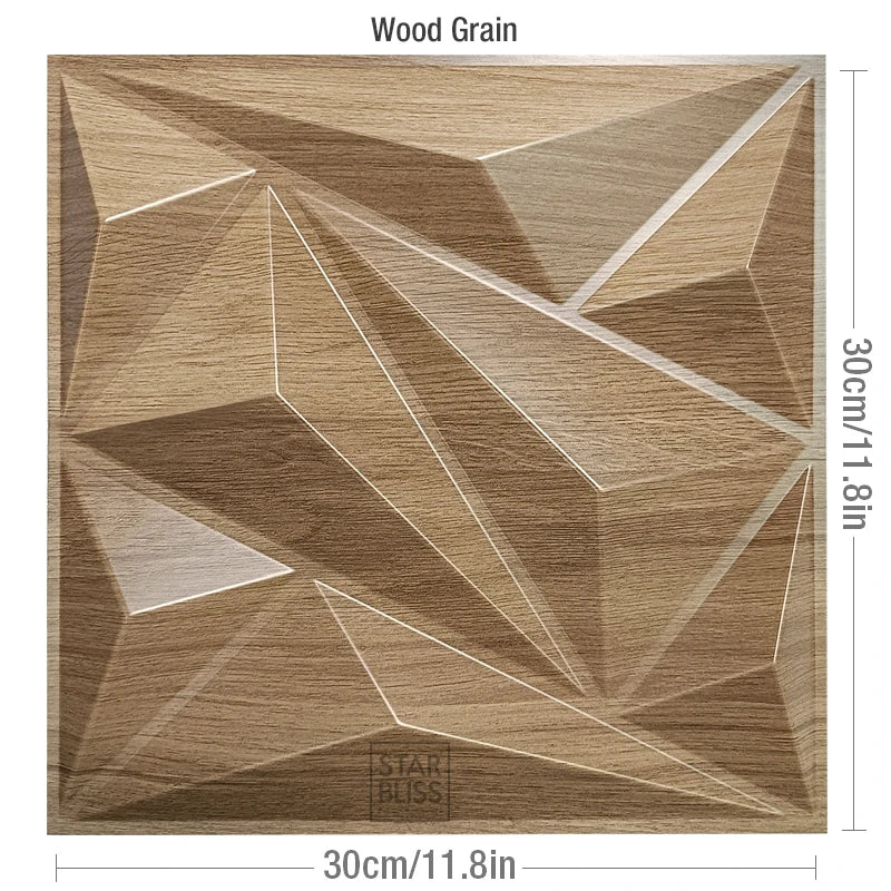 30x30cm 3D wall sticker decorative ceiling living room Wood grain wallpaper waterproof 3D Wall panel mold bathroom kitchen Hotel