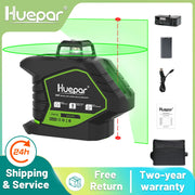 Huepar Laser 5 Tia Xanh Tu Dieu Cheo 2 Cham 360 Do 6211CG