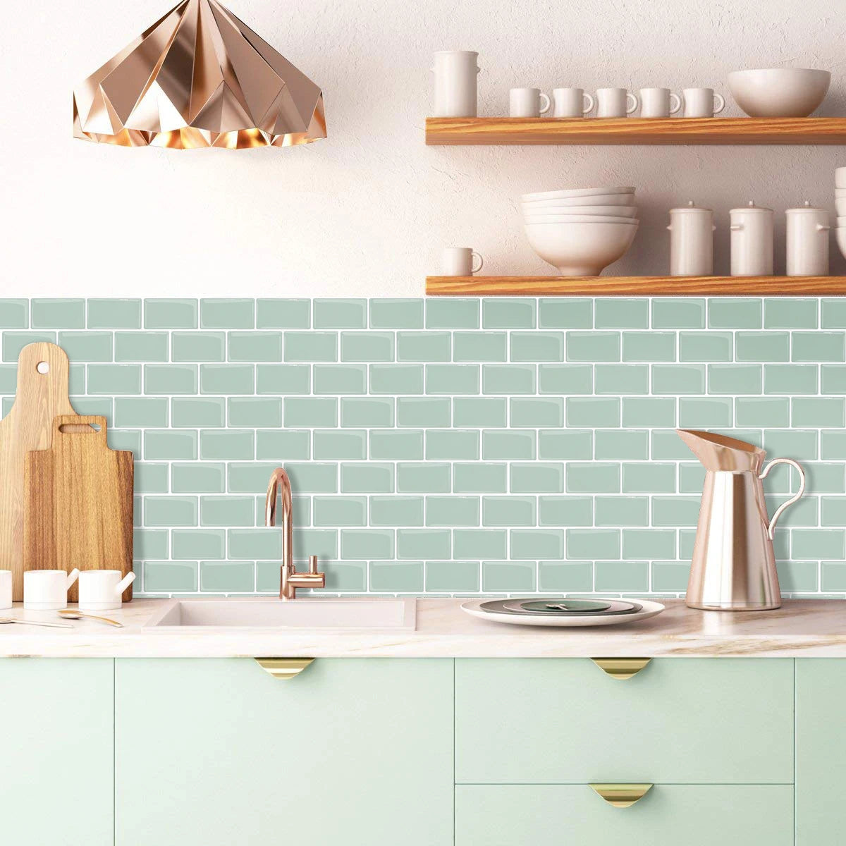 Dán Tường Backsplash 3D Metro Hiện Đại 12x12 Inch Tự Dính
