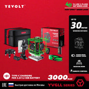 Máy Cân Laser Xanh YEVOLT YVGLL4XS 360 Độ 12 16 Đường Laser