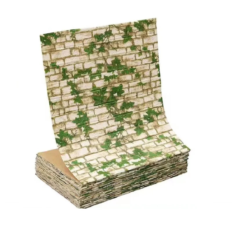 70cm*1m 3D Self-Adhesive decor Wallpaper Continuous Waterproof Brick Wall Stickers Living Room Bedroom old wall Home Decoration