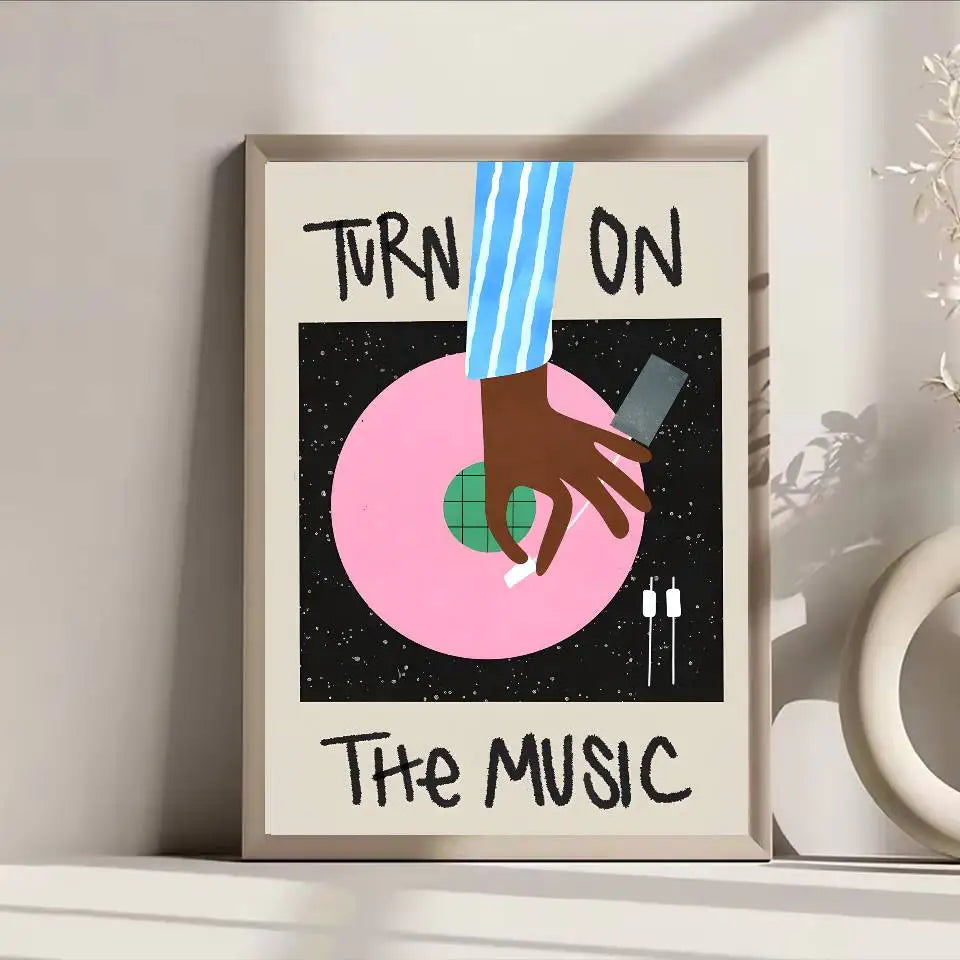 Poster Vinyl Retro Mid Century Dán Tường Tự Dính Chống Nước