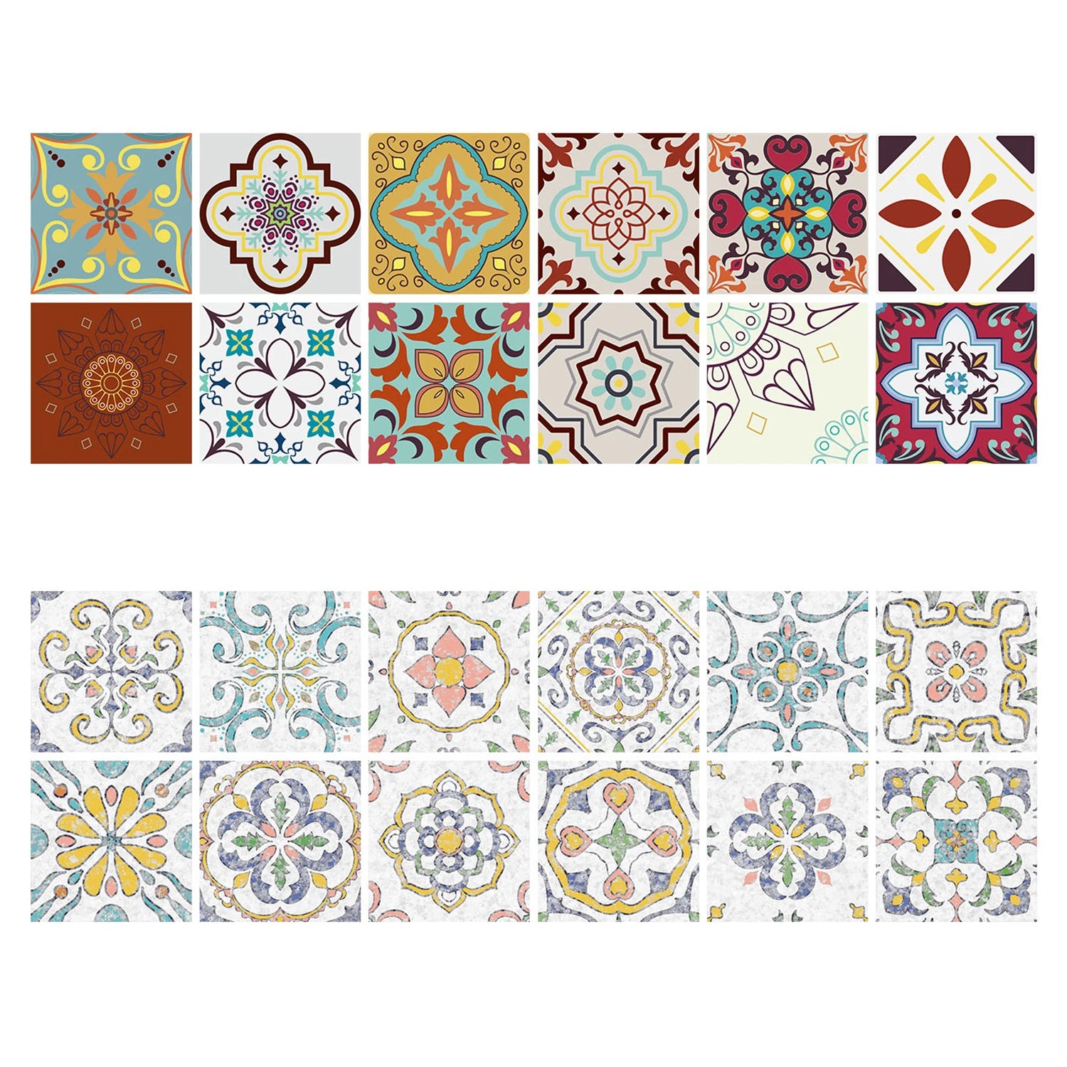 24pcs Art Tile Self-adhesive 3D Wall Sticker Kitchen Wallpaper  For Living Room Bathroom Decoration Murals Waterproof Decals