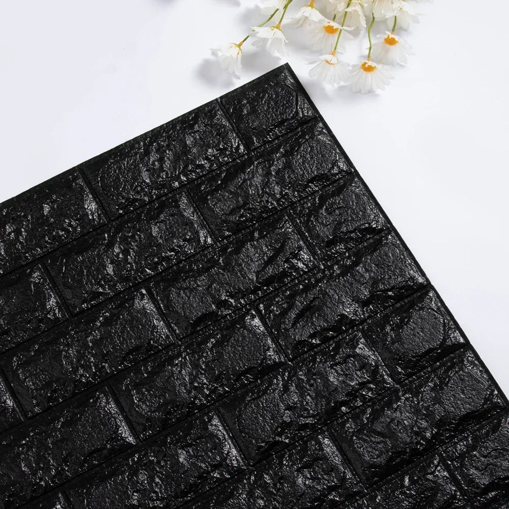 Foam 3D Self adhesive Wall Stickers Imitation Brick Waterproof Wallpaper for Living Room Kitchen TV Backdrop Bedroom Decoration