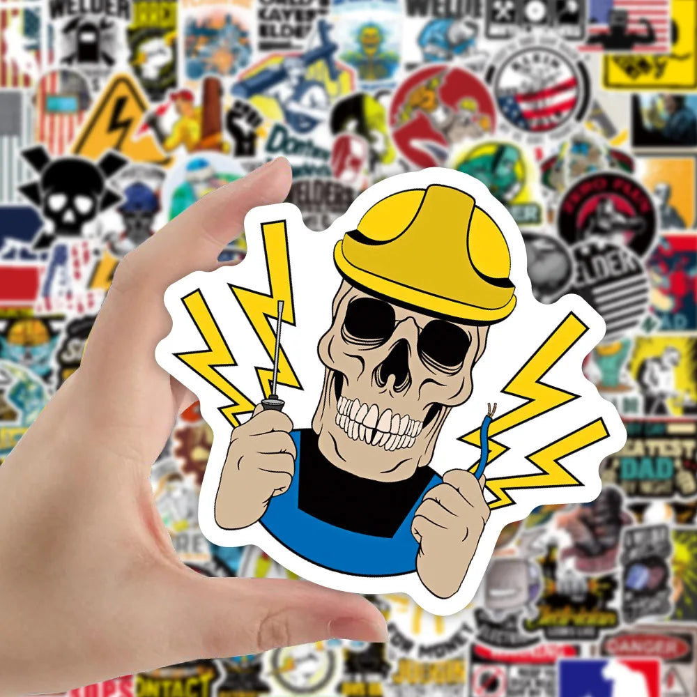 100 Miếng Dán PVC Chống Thấm Welder Tường Xe Máy Graffiti