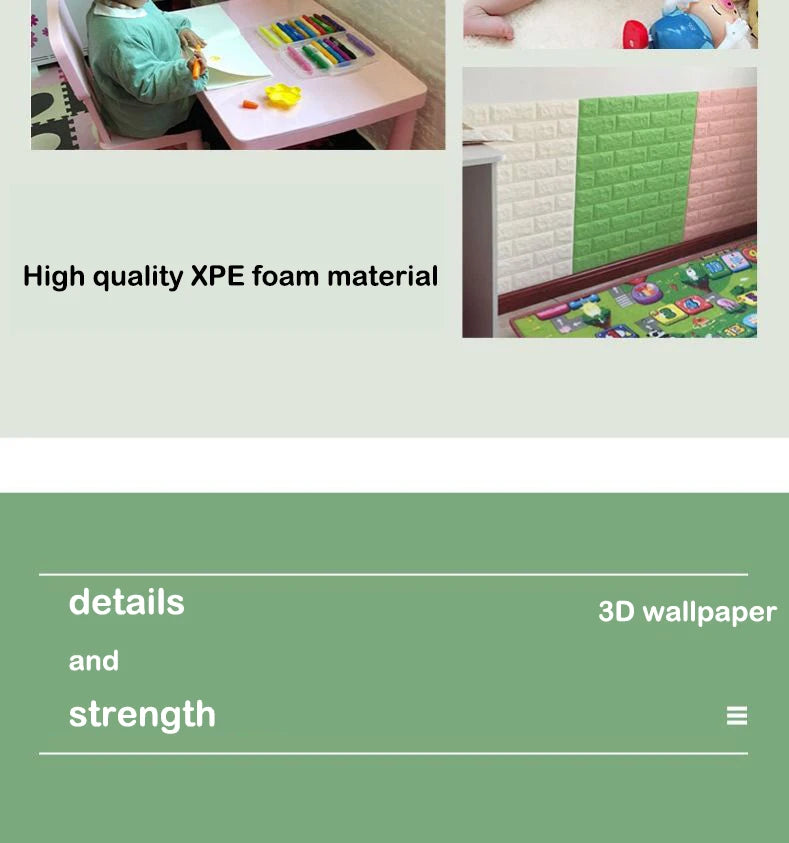 40 pieces of 38.5X35cm decorative self-adhesive waterproof and moisture-proof imitation brick wallpaper for bedroom walls