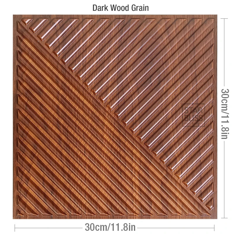 30x30cm 3D wall sticker decorative ceiling living room Wood grain wallpaper waterproof 3D Wall panel mold bathroom kitchen Hotel