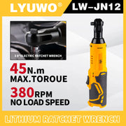 Cờ Lê Quay Điện 12V Có Pin Lithium Góc 90 Độ Nhẹ Cho Gara