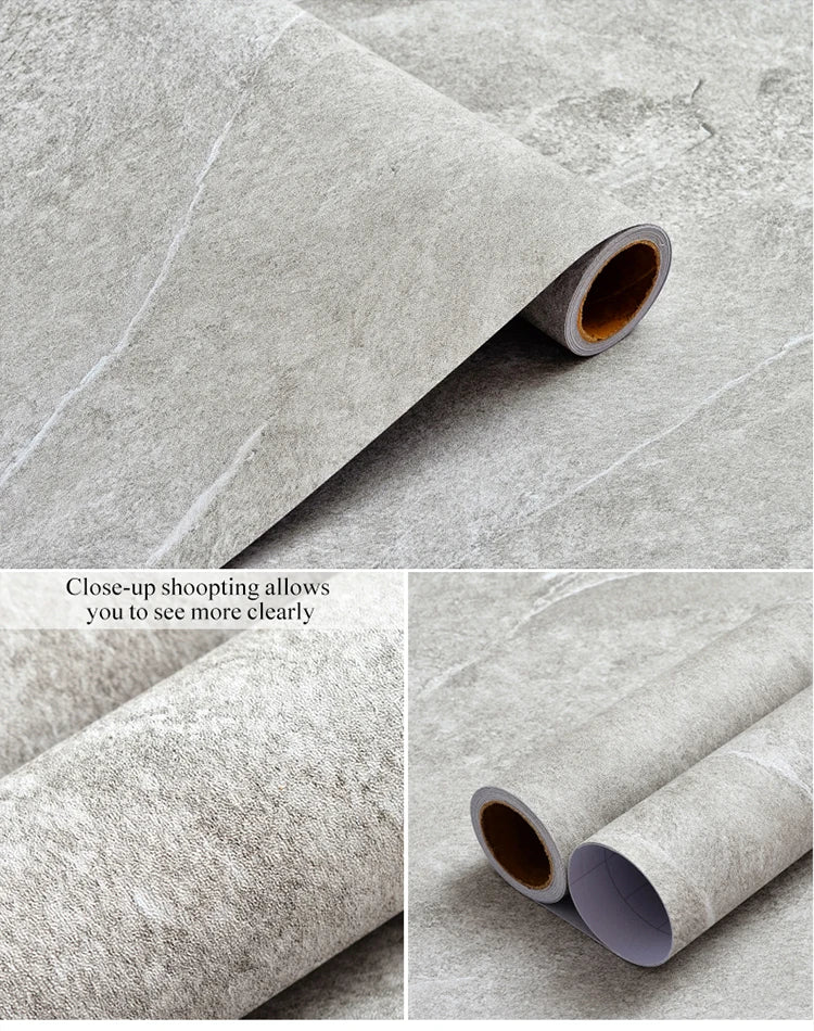 40/59cm Wide Cement Grey Self-adhesive Waterproof Floor Stickers Home Decoration PVC Wall Stickers For Living Room TV background