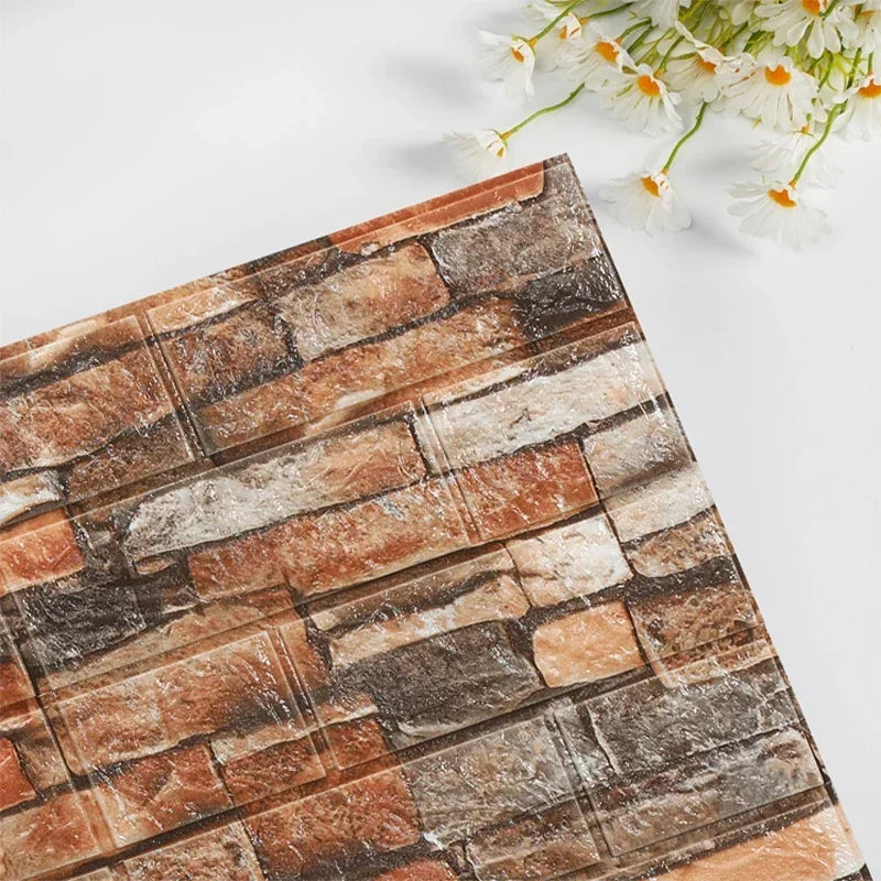 8/20pcs Foam 3D Brick Wall Stickers Adhesive Panel Home Decor Living Room Bedroom House Decoration Bathroom Waterproof Wallpaper