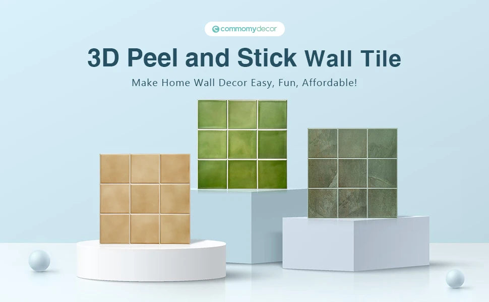 1/10pcs 3D Peel and Stick Wall Tile Self Adhesive Kitchen Backsplash Tile Sticker DIY Wall Panel Waterproof 3D Wall Sticker