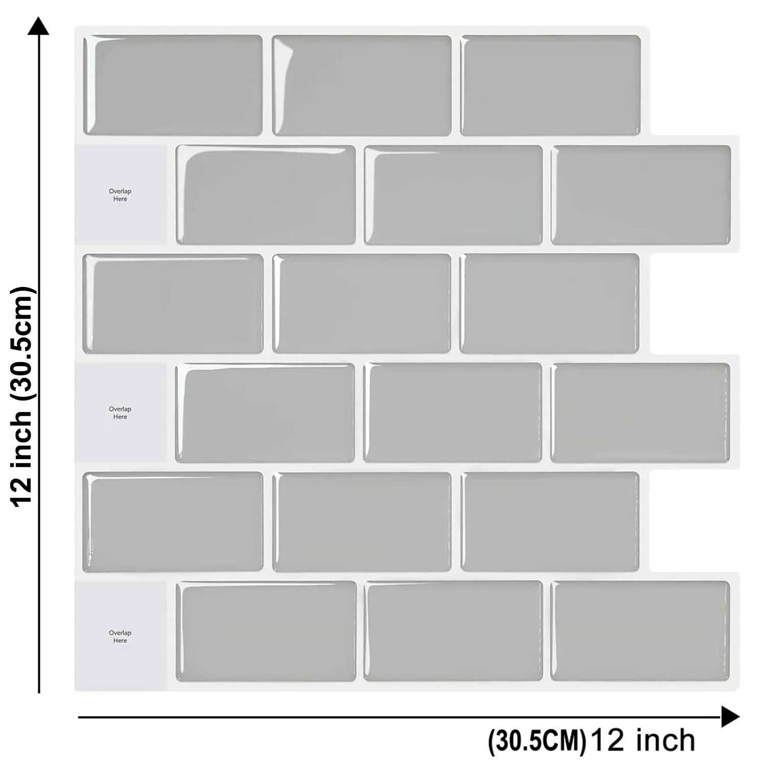 5 Mien Dan Gach 3D Treo Tuong Bep Chong Nuoc 12x12 Inch
