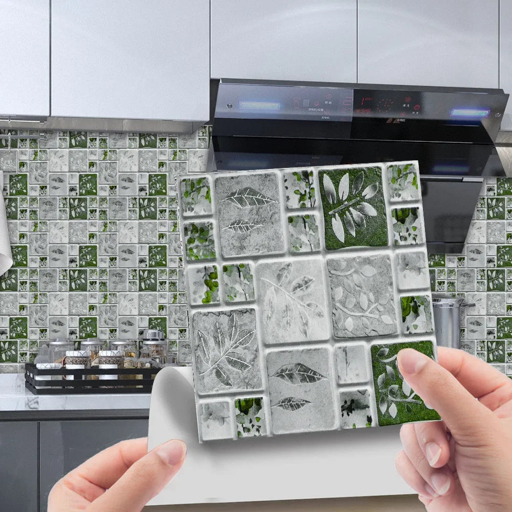 Bộ 10 Miếng Gạch Mosaic 3D Dán Tường Chống Thấm Phòng Tắm