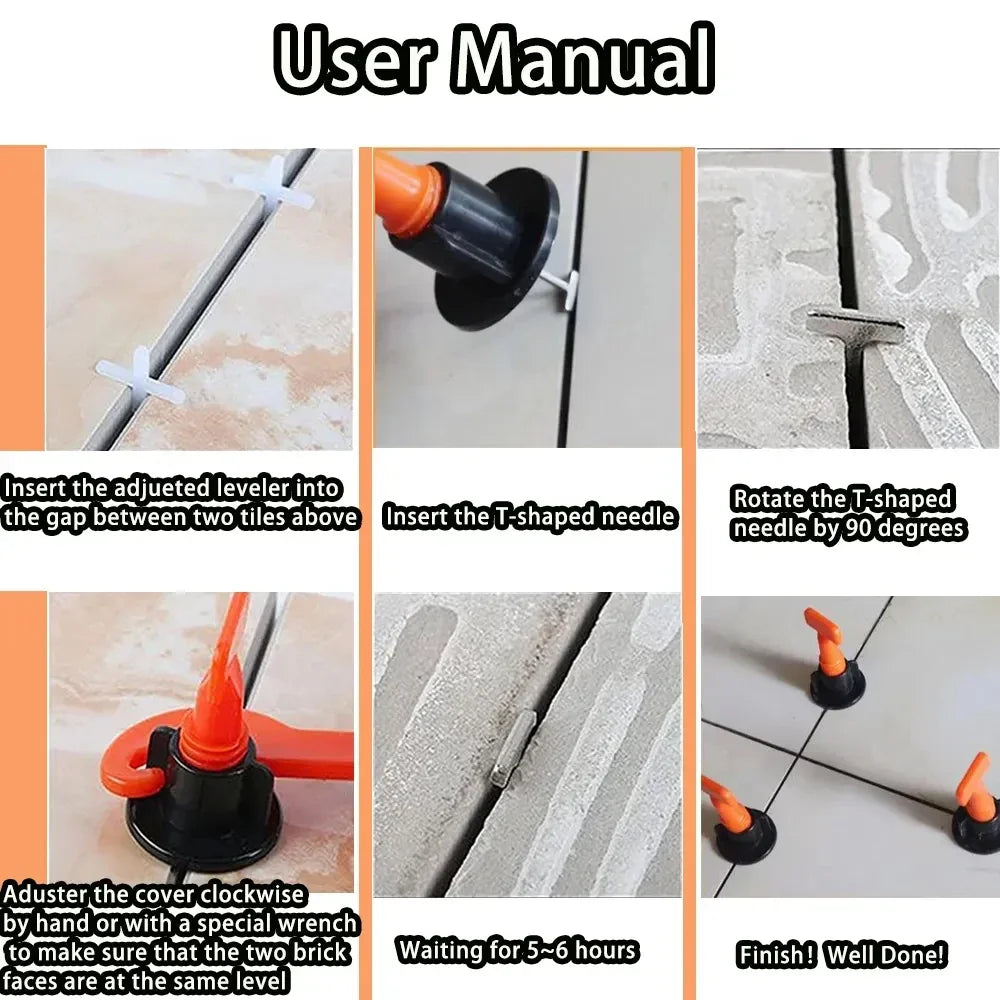 51-204Pcs Tile Leveling System for Tile Laying Level Wedges Alignment Spacers for Leveler Locator Spacers Plier Flooring Wall