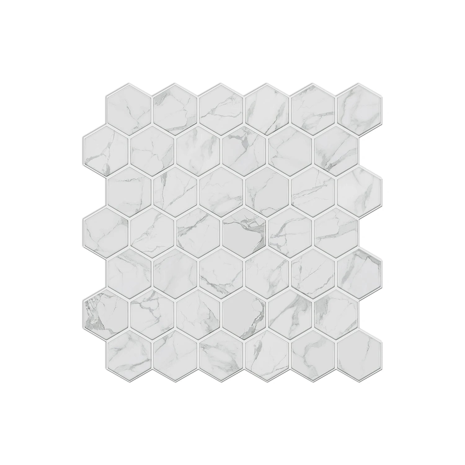 12PCS/Set Green Ceramic Tile Marble Waterproof Self-Adhesive PVC Wall Stickers, Kitchen Backsplash Oil Resistant Home Decoration