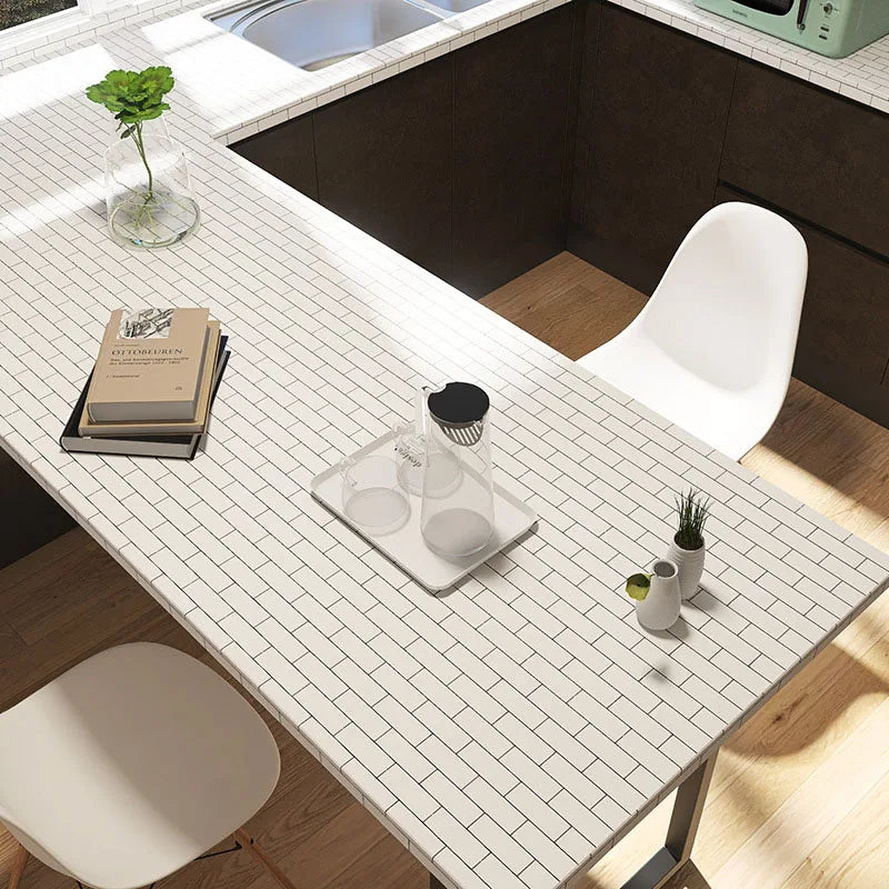 White Brick Adhesive Wall Wallpaper Waterproof and Oil Resistant Kitchen Cabinets Wallpaper High Temperature Resistance 40cm