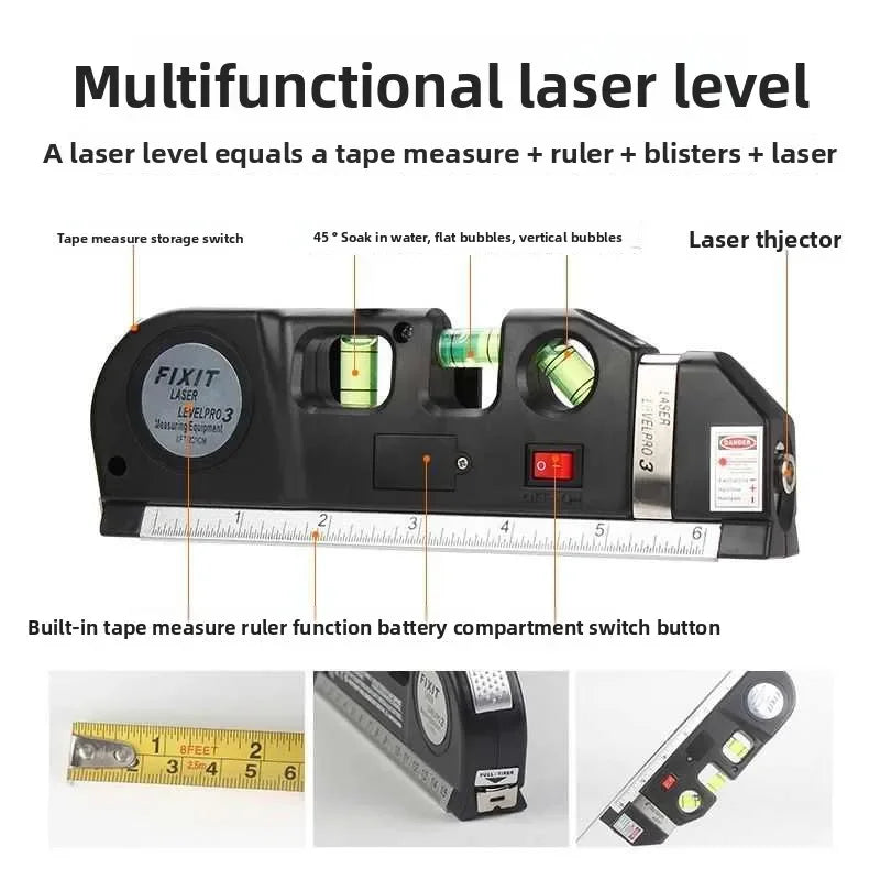 Máy Mức Laser Đo 4 Trong 1 Tự Cân Bằng Đường Chéo Cho Mộc
