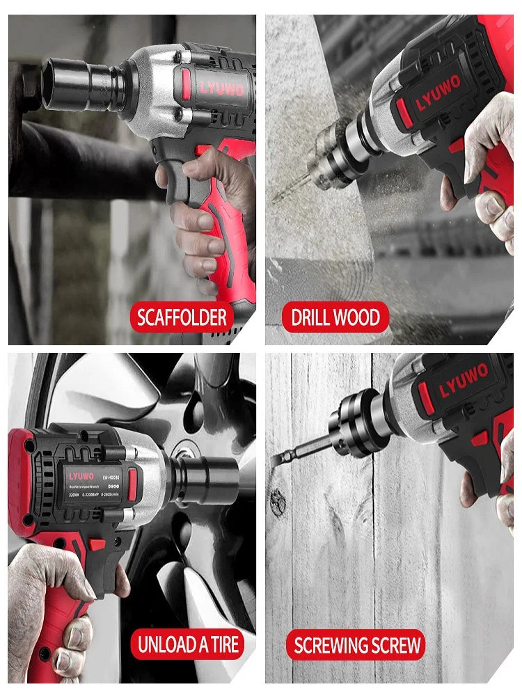LYUWO Cờ Lê Điện Không Chổi 20V Hiệu Suất Cao Đầu Momen