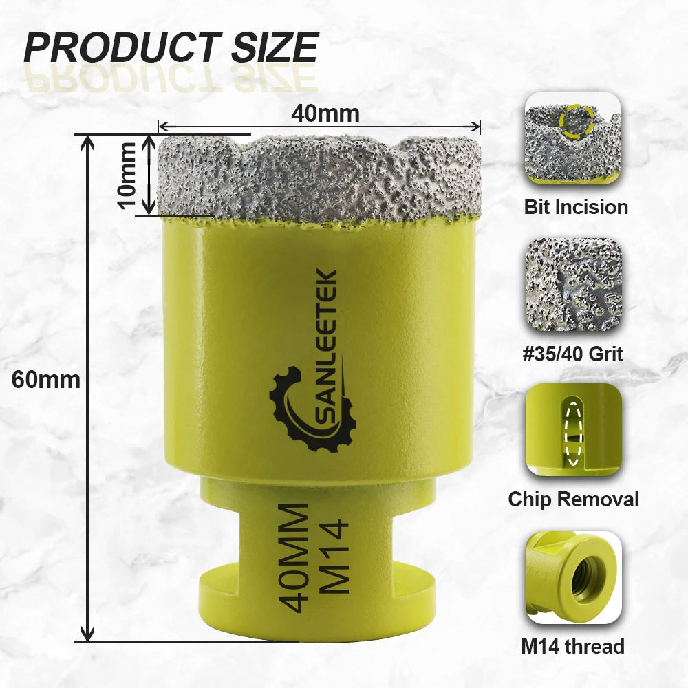 SANLEETEK M14 Ren Mua Kim Cuong Khoan Lo 35 40 110mm