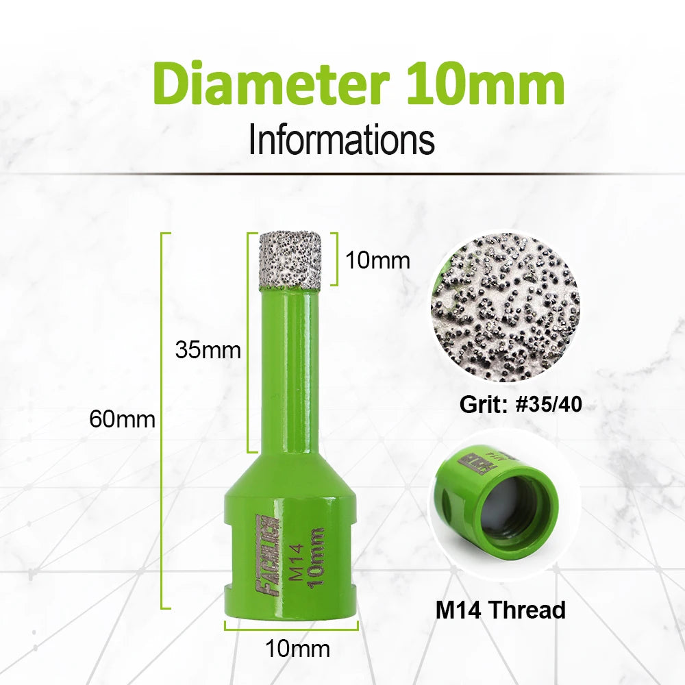 FACHLICH Dia6/8/10mm Diamond Core Bits M14 Thread Ceramic Tile Granite Marble Drilling Crowns Hole Saw Cutter Masonry