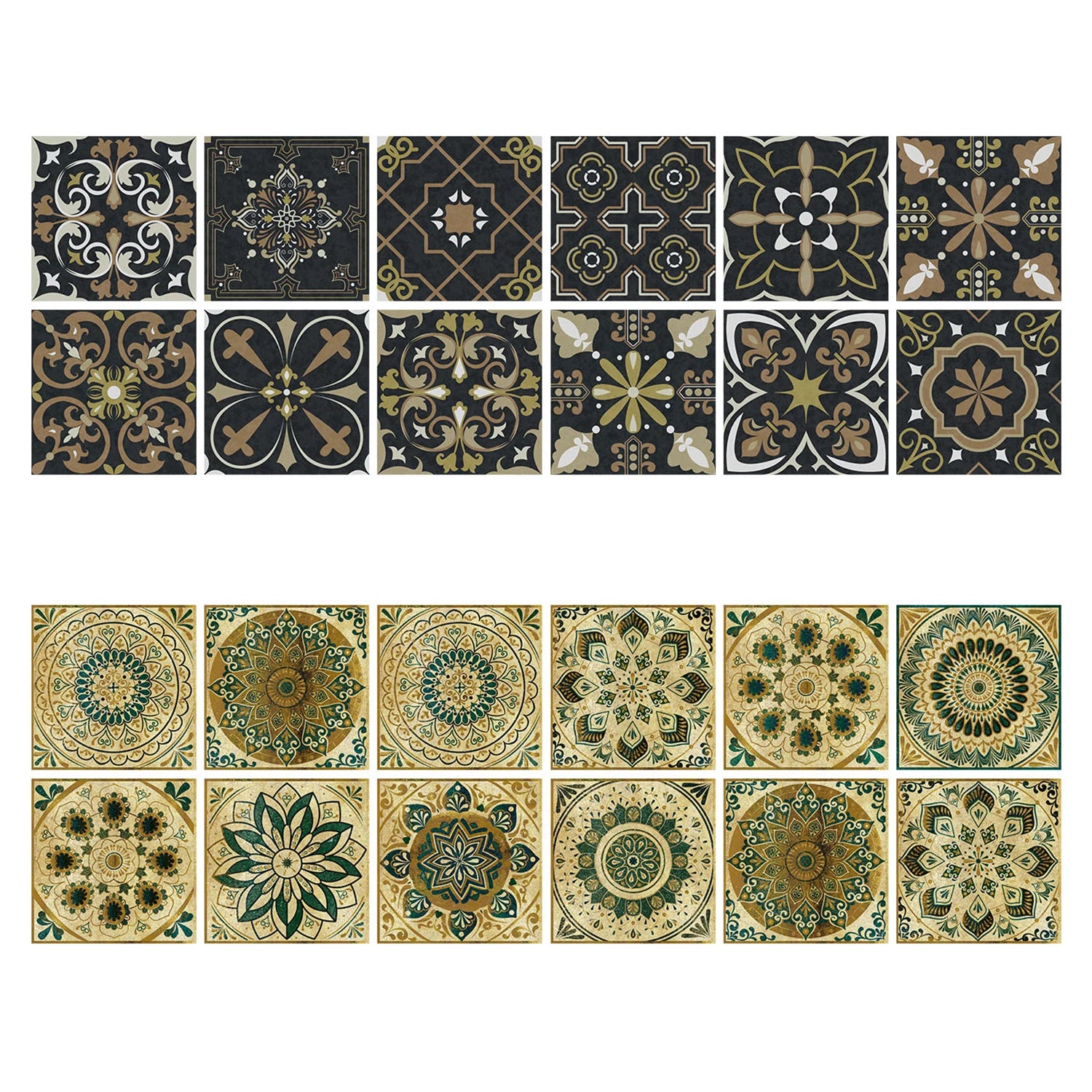 24pcs Art Tile Self-adhesive 3D Wall Sticker Kitchen Wallpaper  For Living Room Bathroom Decoration Murals Waterproof Decals