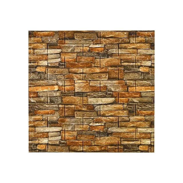 10 Miếng Dán Tường Panel 3D Gạch Nhựa Foam Chống Thấm