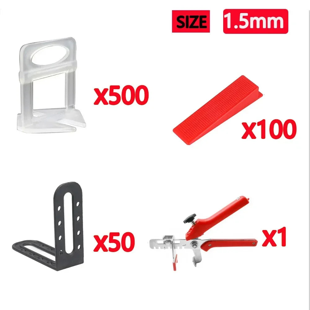 25-1200PCS Floor Tile Leveling System Clips Spacers Straps Tile Piler Wadge Ceramic Tile Laying Leveling Construction Tools