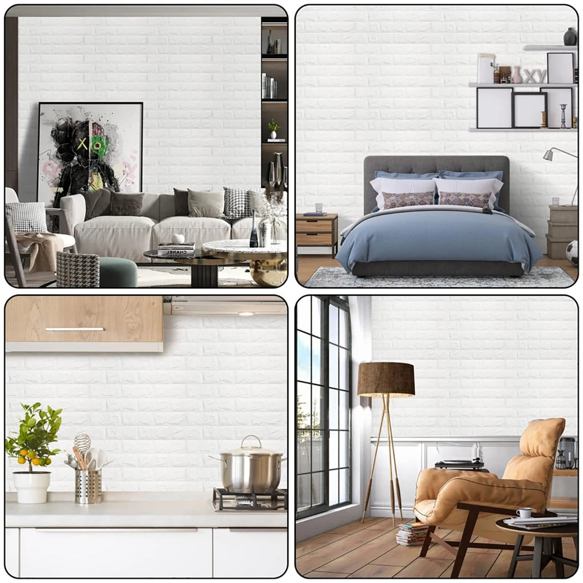 Dán Tường Gạch 3D Mô Phỏng 35x38.5 Cm 5 15 30 Miếng