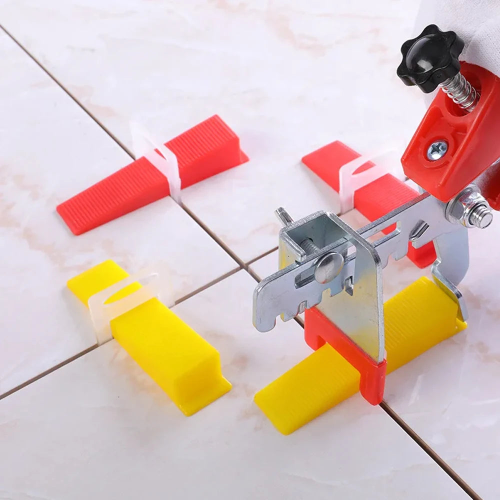 25-1200PCS Floor Tile Leveling System Clips Spacers Straps Tile Piler Wadge Ceramic Tile Laying Leveling Construction Tools