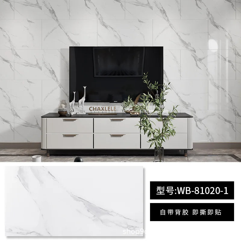 Nẹp Tường Nhôm Tự Dán 30x60cm Vân Đá Gỗ Chống Thấm
