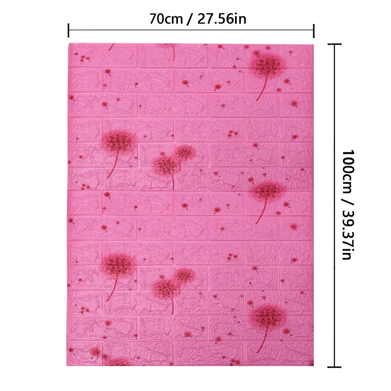 70cm*1m  3D Brick Pattern Wall Panels Wallpaper DIY Waterproof for Living Room Bedroom Kitchen Background Wall Decoration
