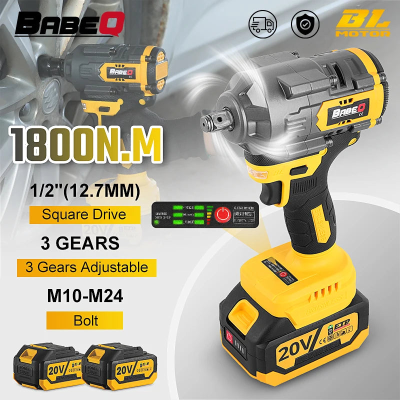 Súng Vặn Bu Lông Không Dây Brushless Hiệu Suất Cao 1800Nm