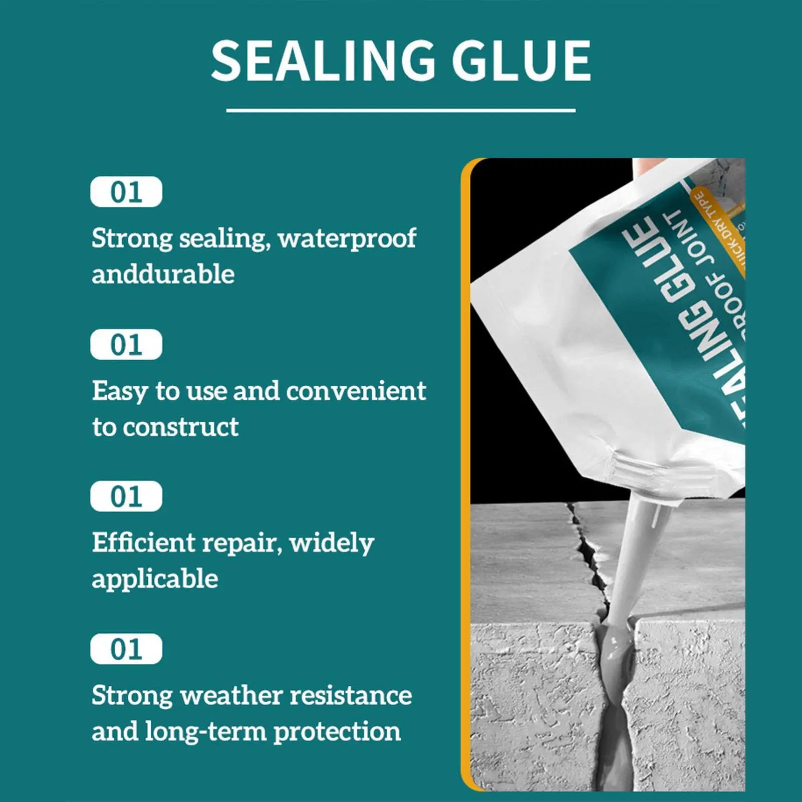 500ML  Waterproof Crack Filler | Fast-Dry Self-Leveling Concrete Repair | For Walls/Roofs/Floors | Outdoor Tile Sealant