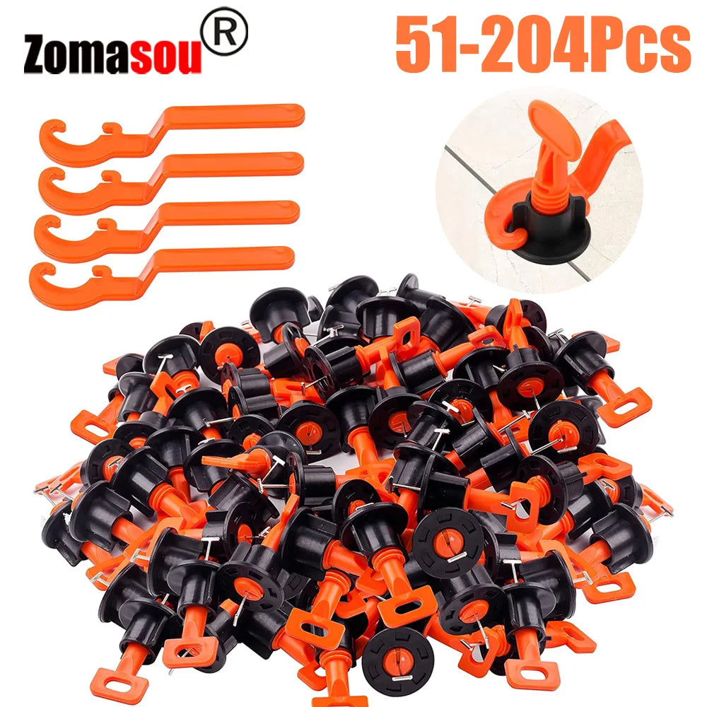 51-204Pcs Tile Leveling System for Tile Laying Level Wedges Alignment Spacers for Leveler Locator Spacers Plier Flooring Wall