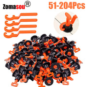 51-204Pcs Tile Leveling System for Tile Laying Level Wedges Alignment Spacers for Leveler Locator Spacers Plier Flooring Wall