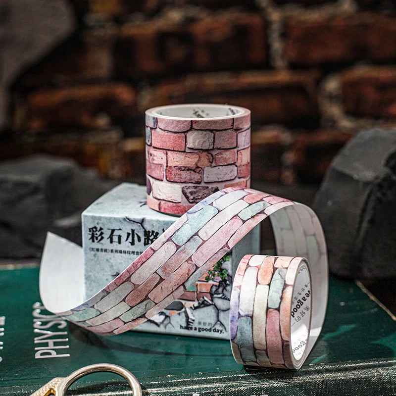 Washi Tape Gach Op Tuong 2 Cuon Hop Trang Tri Van Phong