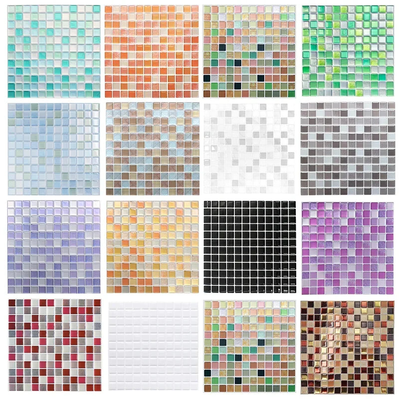 Dán Tường Gạch Mosaic Kính 3D Dính Chống Thấm 5 10 Miếng