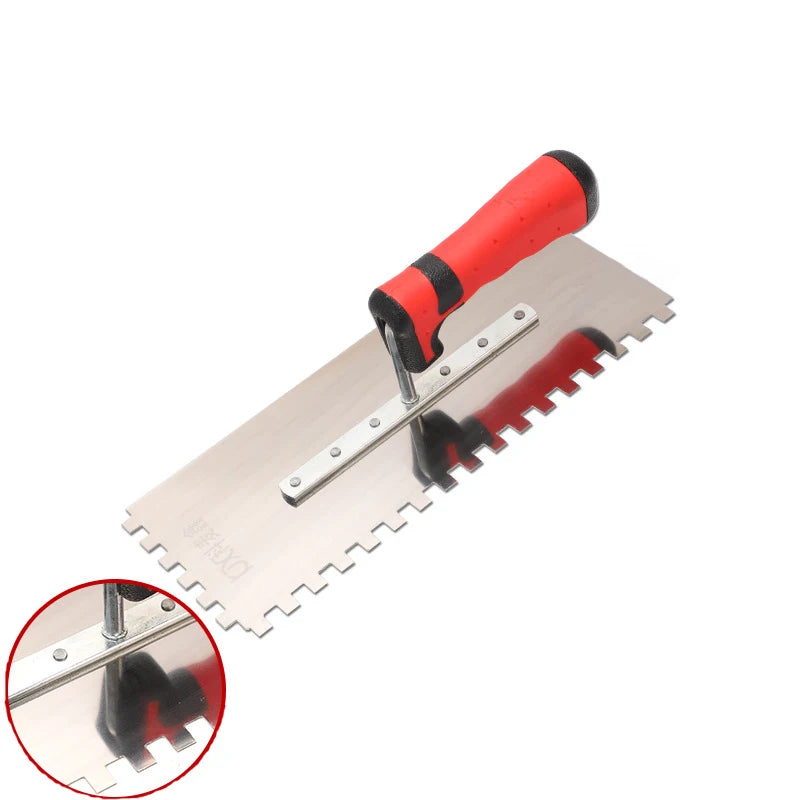 Stainless Steel Toothed Trowel, Trowel, Scraper, Bricklayer Scraper, Serrated Tile Tool