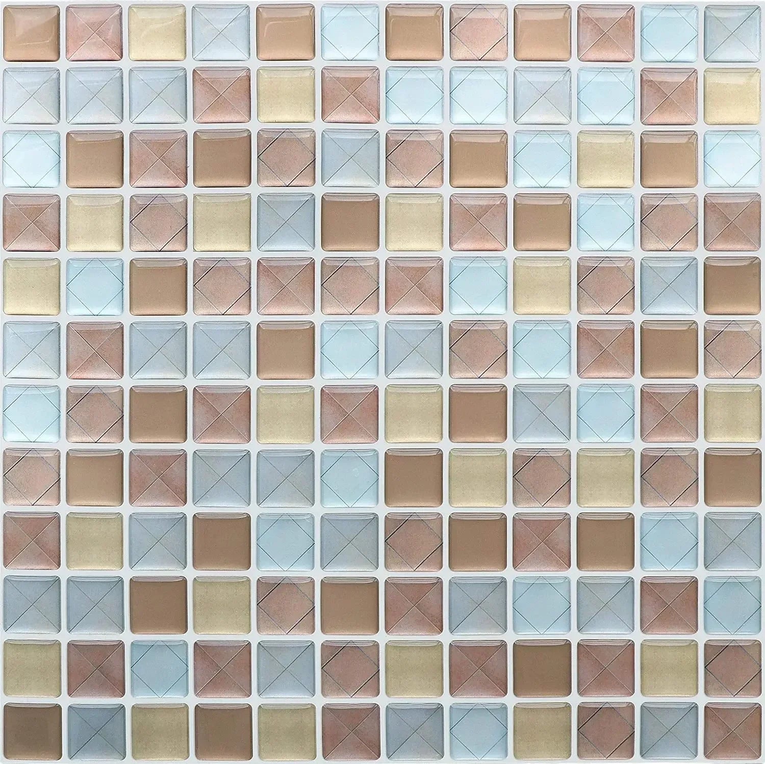 Dán Tường Gạch Mosaic Kính 3D Dính Chống Thấm 5 10 Miếng