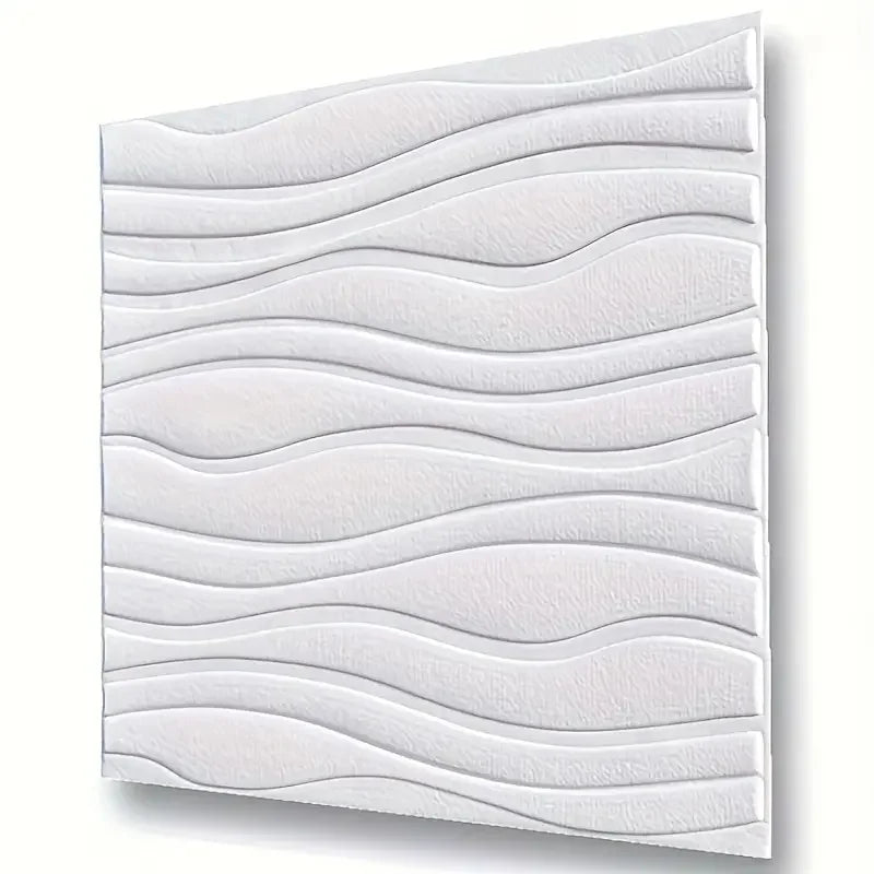 35x35cm 3D Wave Texture Self-adhesive Wallpaper for Bedroom Waterproof Anti Mold and Moisture-proof Home Decoration Wall Sticker