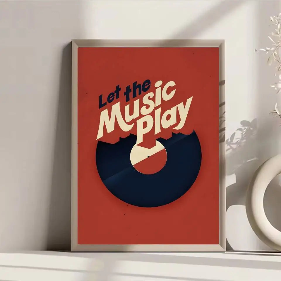 Poster Vinyl Retro Mid Century Dán Tường Tự Dính Chống Nước