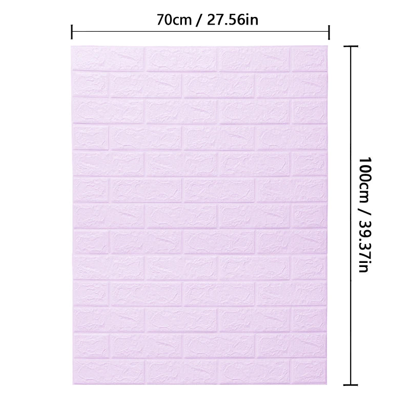 70cm*1m  3D Brick Pattern Wall Panels Wallpaper DIY Waterproof for Living Room Bedroom Kitchen Background Wall Decoration