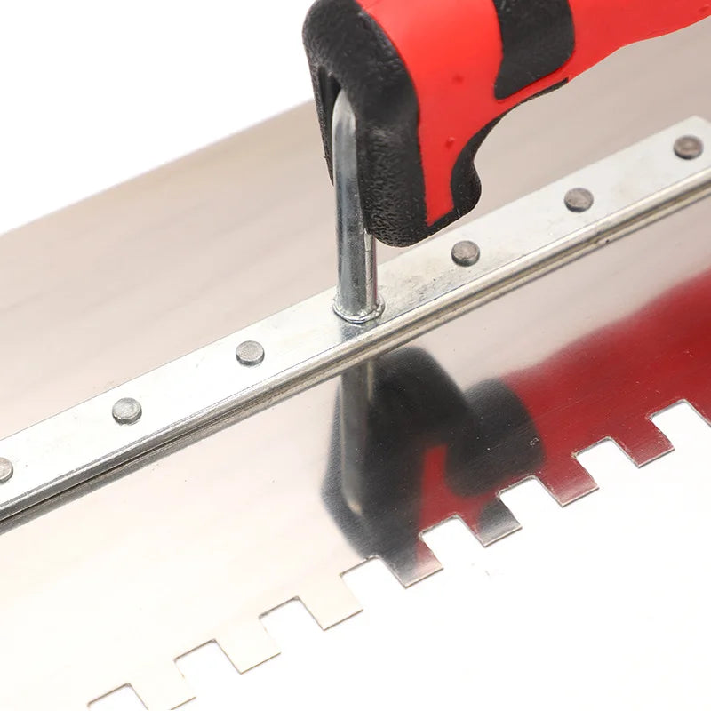 Stainless Steel Toothed Trowel, Trowel, Scraper, Bricklayer Scraper, Serrated Tile Tool