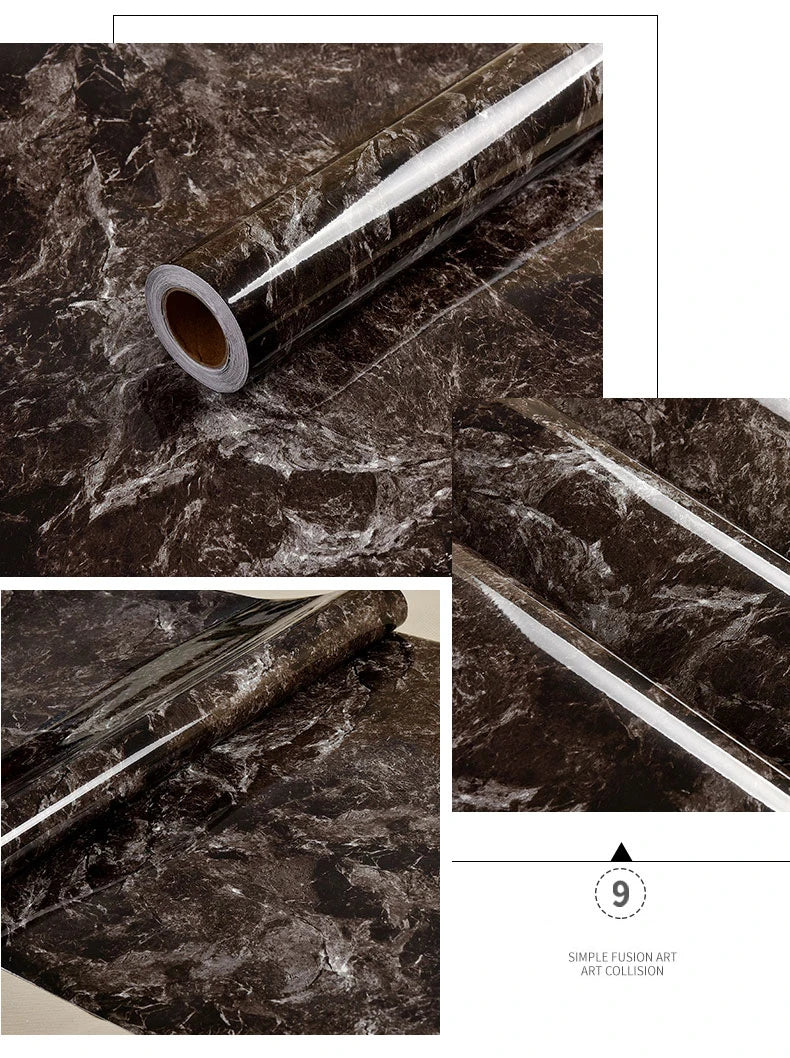 Kitchen Oil-Proof Film Stove Waterproof Moisture-Proof Self-Adhesive Wallpaper Countertop Cabinet Renovation Tile Marble Sticker